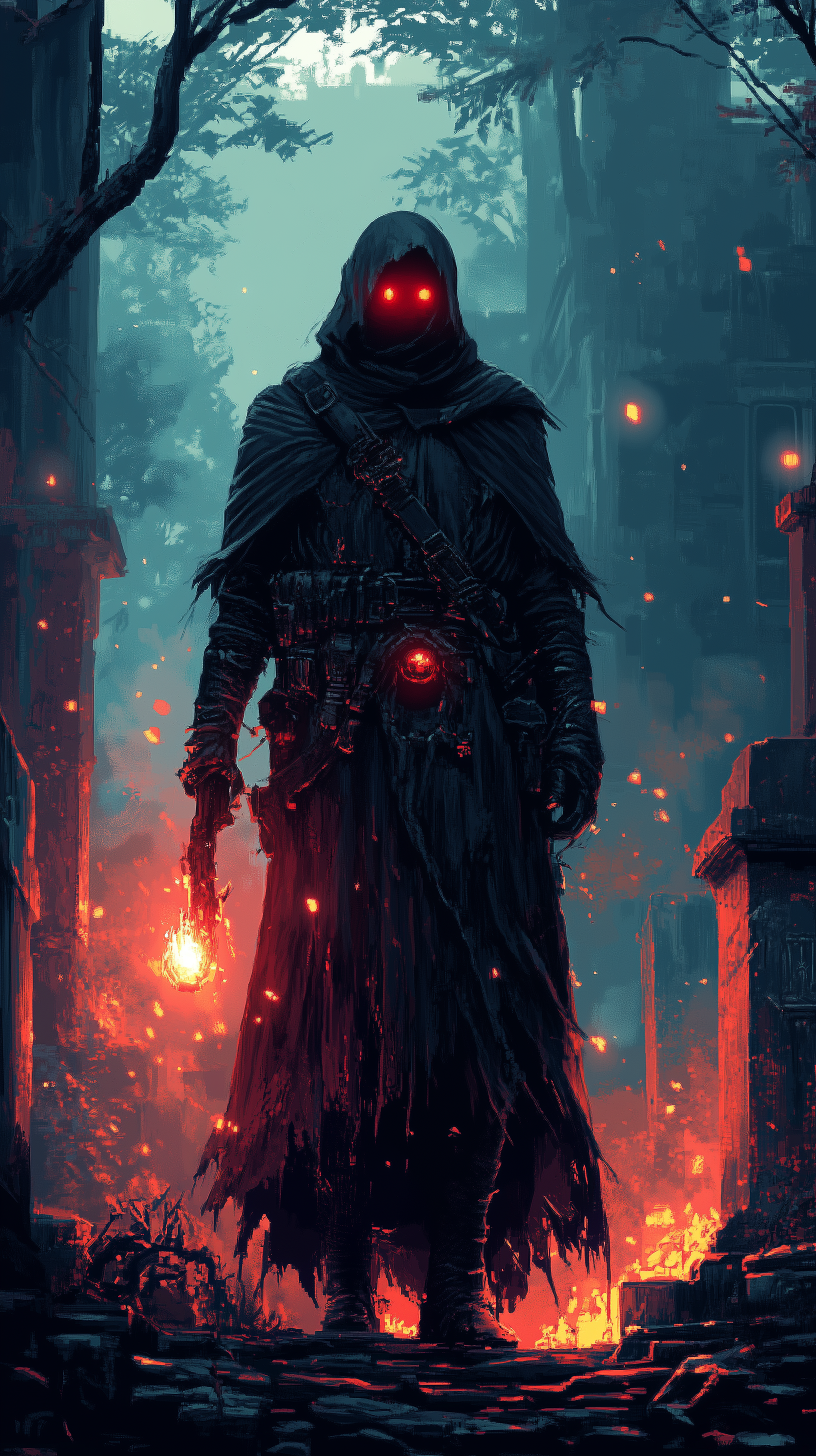 AI generated: Dark warlock (Midjourney - Character Design)
