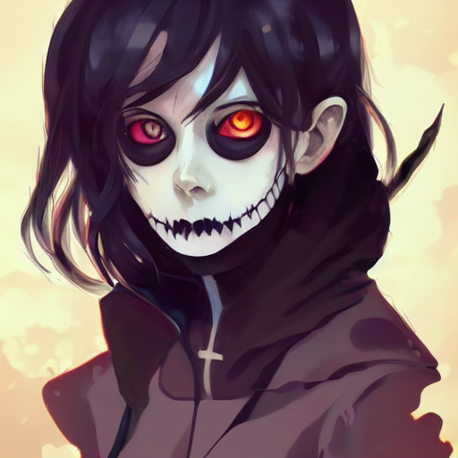 Stable Diffusion prompt: anime portrait of a girl skull f...