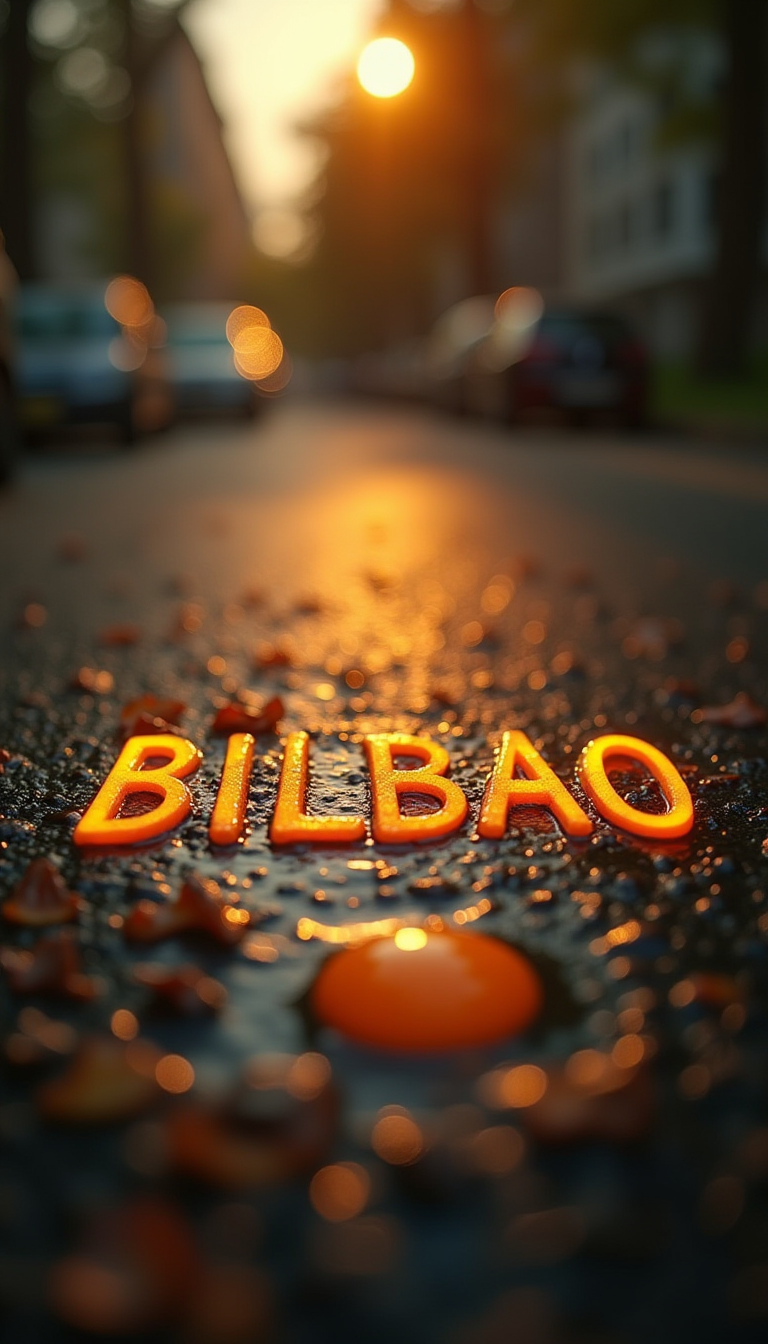 AI generated: FLUX prompt: The text "BILBAO" made of fried eggs frying on the... (FLUX - Concept Art)