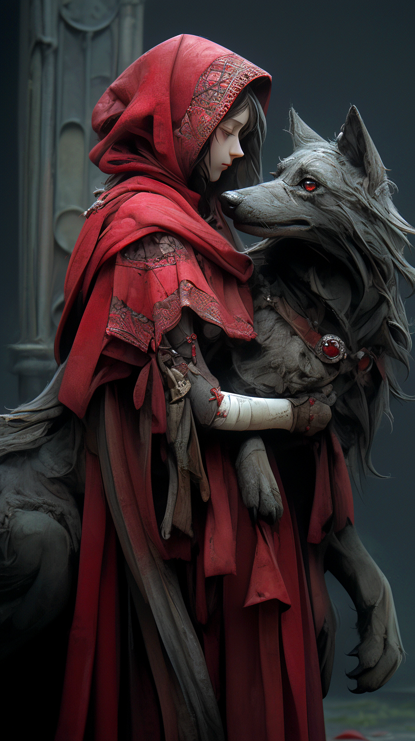 AI generated: Dark Tales: The Red Riding Hood (Midjourney - Concept Art)