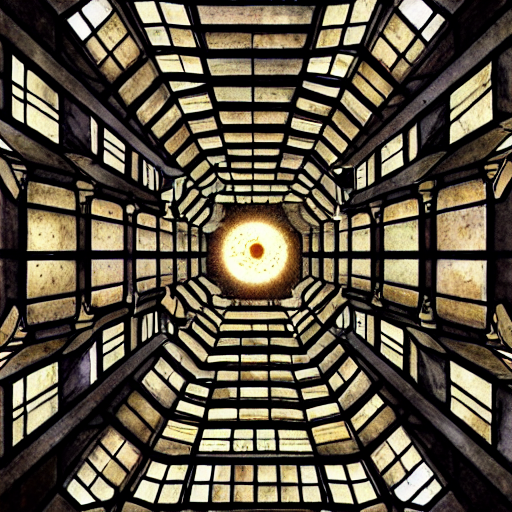 Stable Diffusion prompt: staring up into the infinite cel...