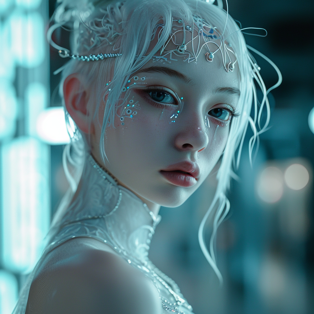 Midjourney prompt: photo of a ballerina, cyberpunk aesthetic, realist... - Midjourney