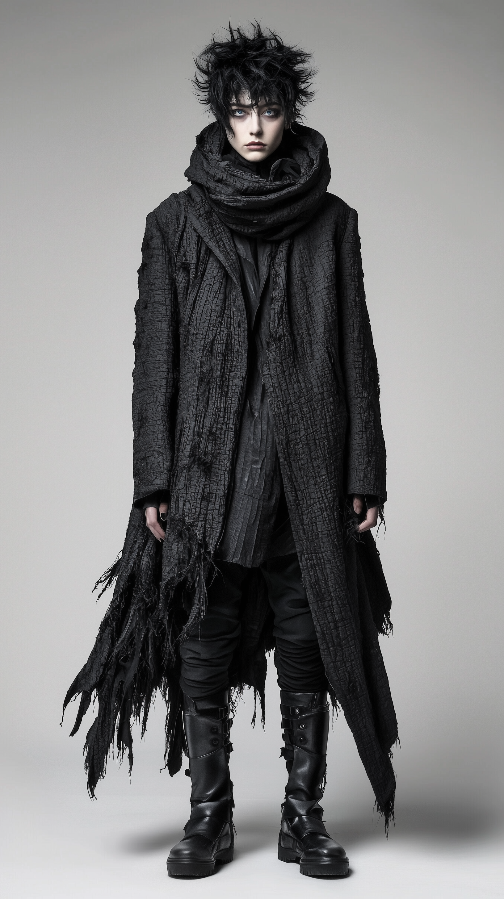 AI generated: Midjourney prompt: fashion portrait, full body, front view, androgyno... (Midjourney - Fashion)