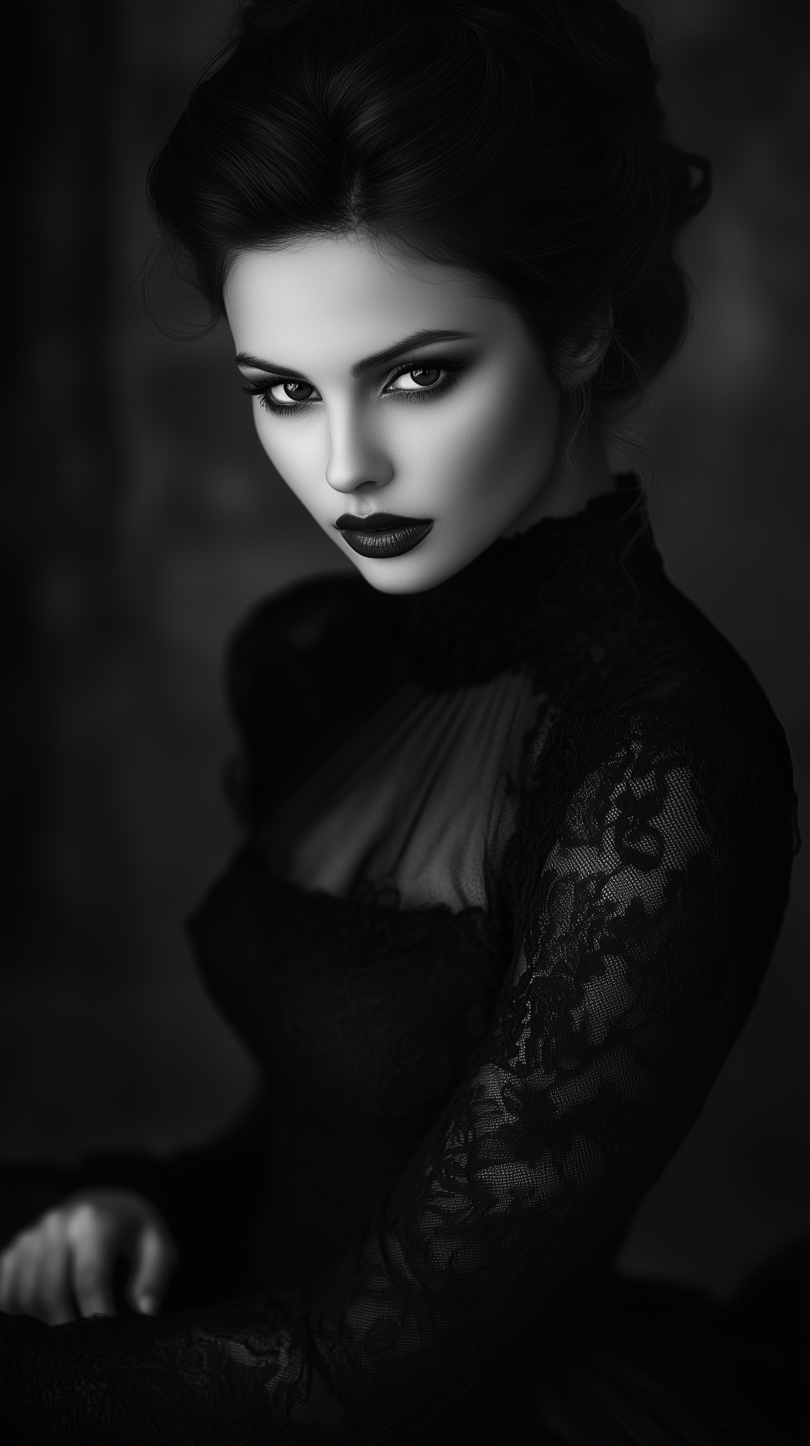 صورة مولدة بالذكاء الاصطناعي: Black Dress (نموذج Midjourney - تصوير فوتوغرافي)