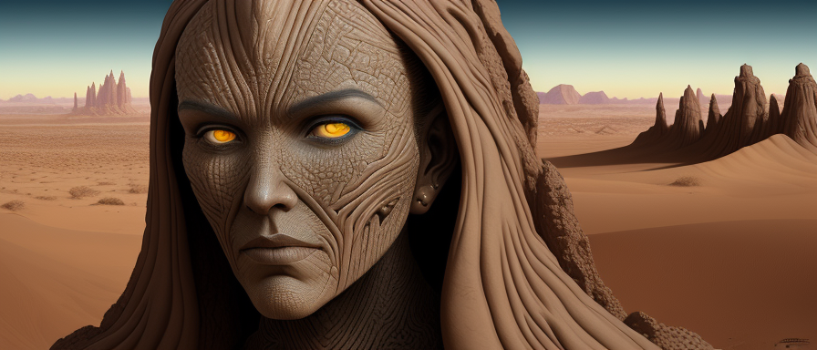 DreamShaper prompt: large humanoid face with detailed and...