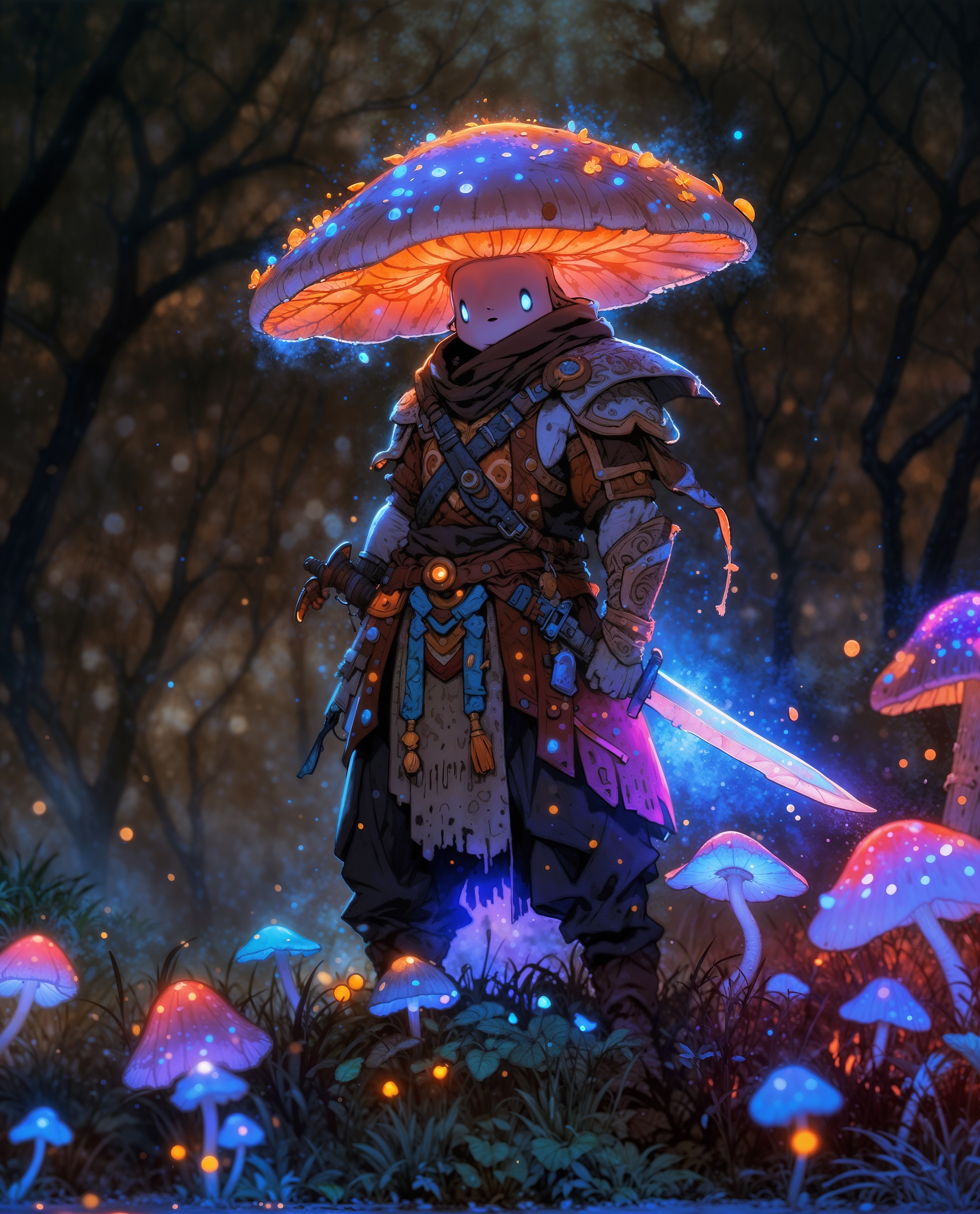 AI generated: Mushroom Warrior (SD XL - Character Design)