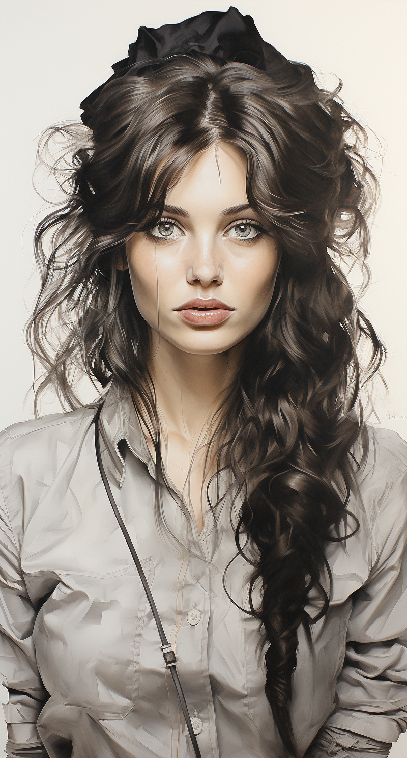 Midjourney prompt: an image of a woman in pencil sketch, in the style... - Midjourney
