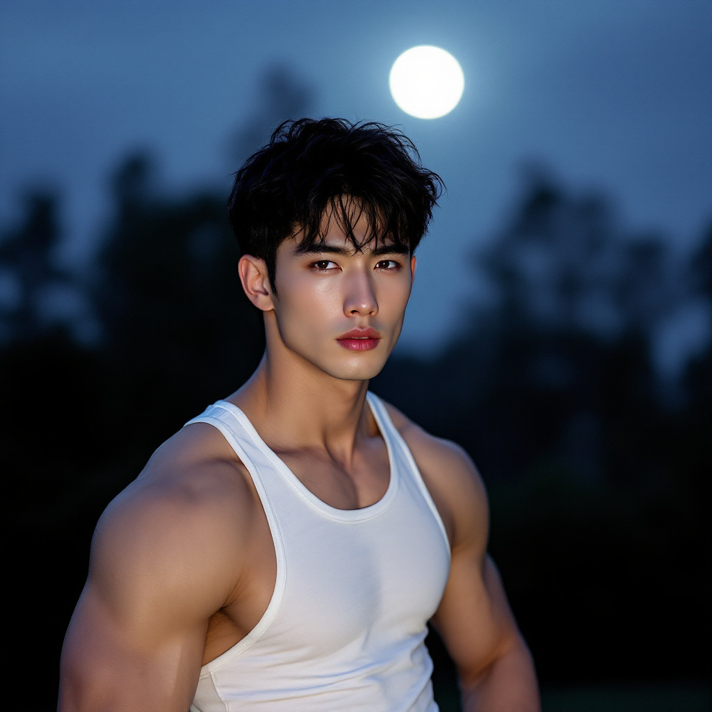 AI generated: FLUX prompt: A Korean male model with an bodybuilder body and s... (FLUX - Portraits)