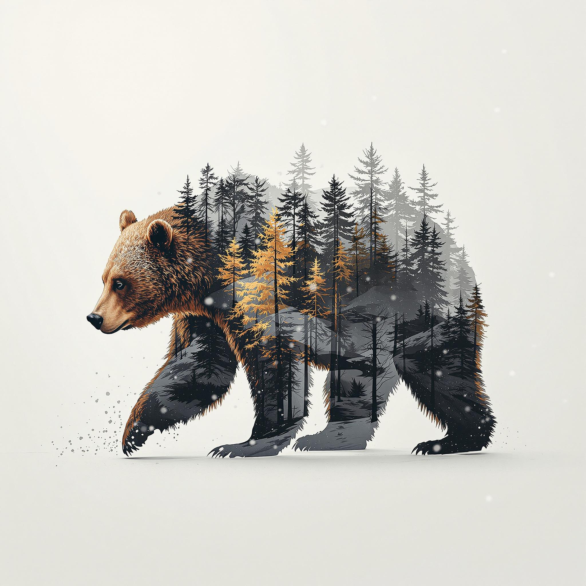 صورة مولدة بالذكاء الاصطناعي: FLUX prompt: The image displays a captivating blend of natural ... (نموذج FLUX - حيوانات وطبيعة)