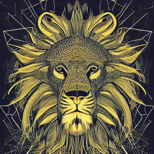 Stable Diffusion prompt: lion head infographic, chart, d...