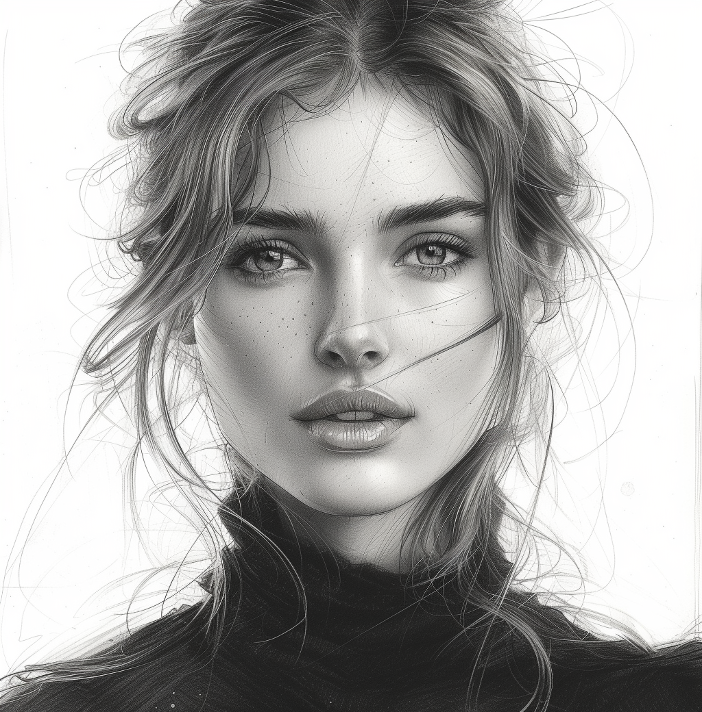 صورة مولدة بالذكاء الاصطناعي: Midjourney prompt: portrait of a girl, in the style of hyper-detailed... (نموذج Midjourney - صور شخصية)