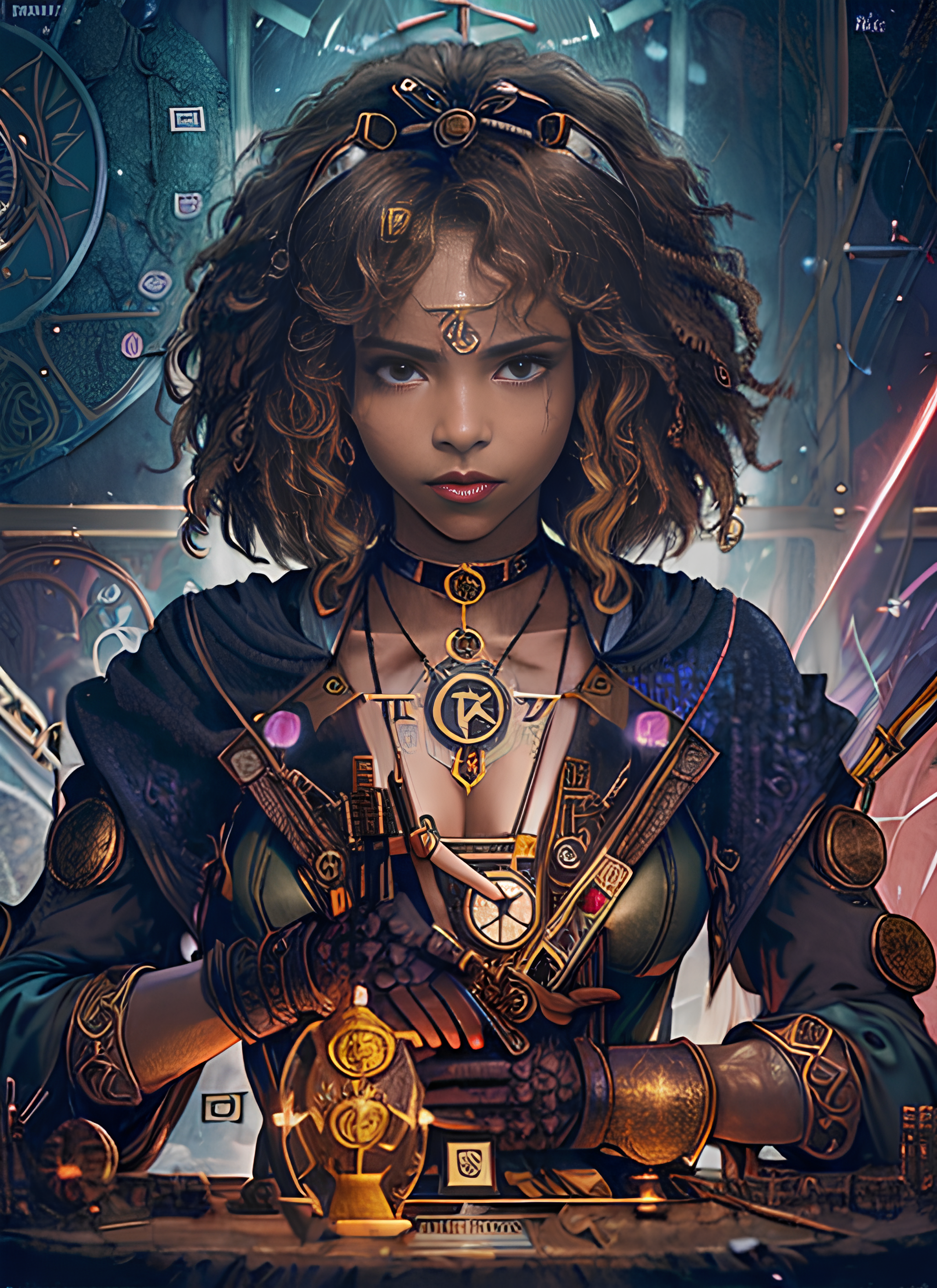 AI generated: Cyberpunk / Steampunk portrait (Stable Diffusion - Portraits)