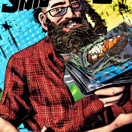 Stable Diffusion prompt: Bearded man with glasses, plaid ...