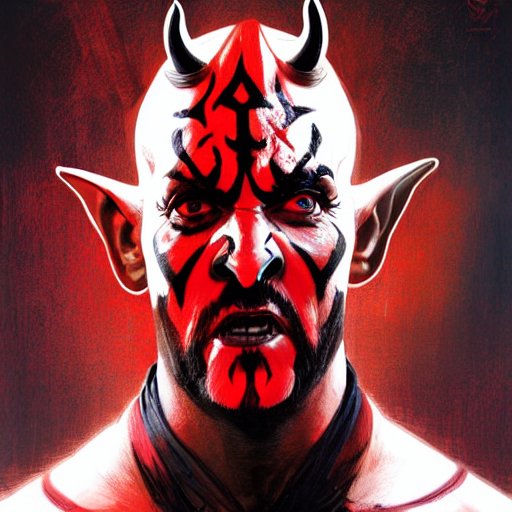 Stable Diffusion prompt: Full height Portrait of Darth Ma...