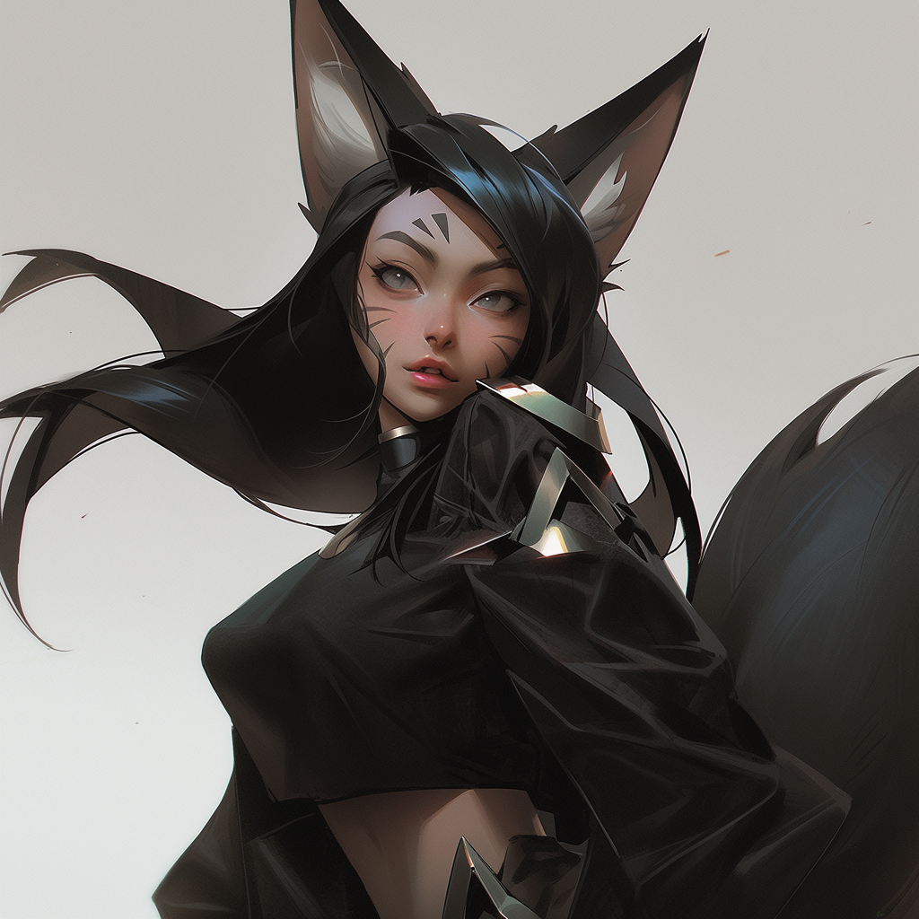 Midjourney prompt: league of legends girl, cute, e girl, goth girl, w... - Midjourney