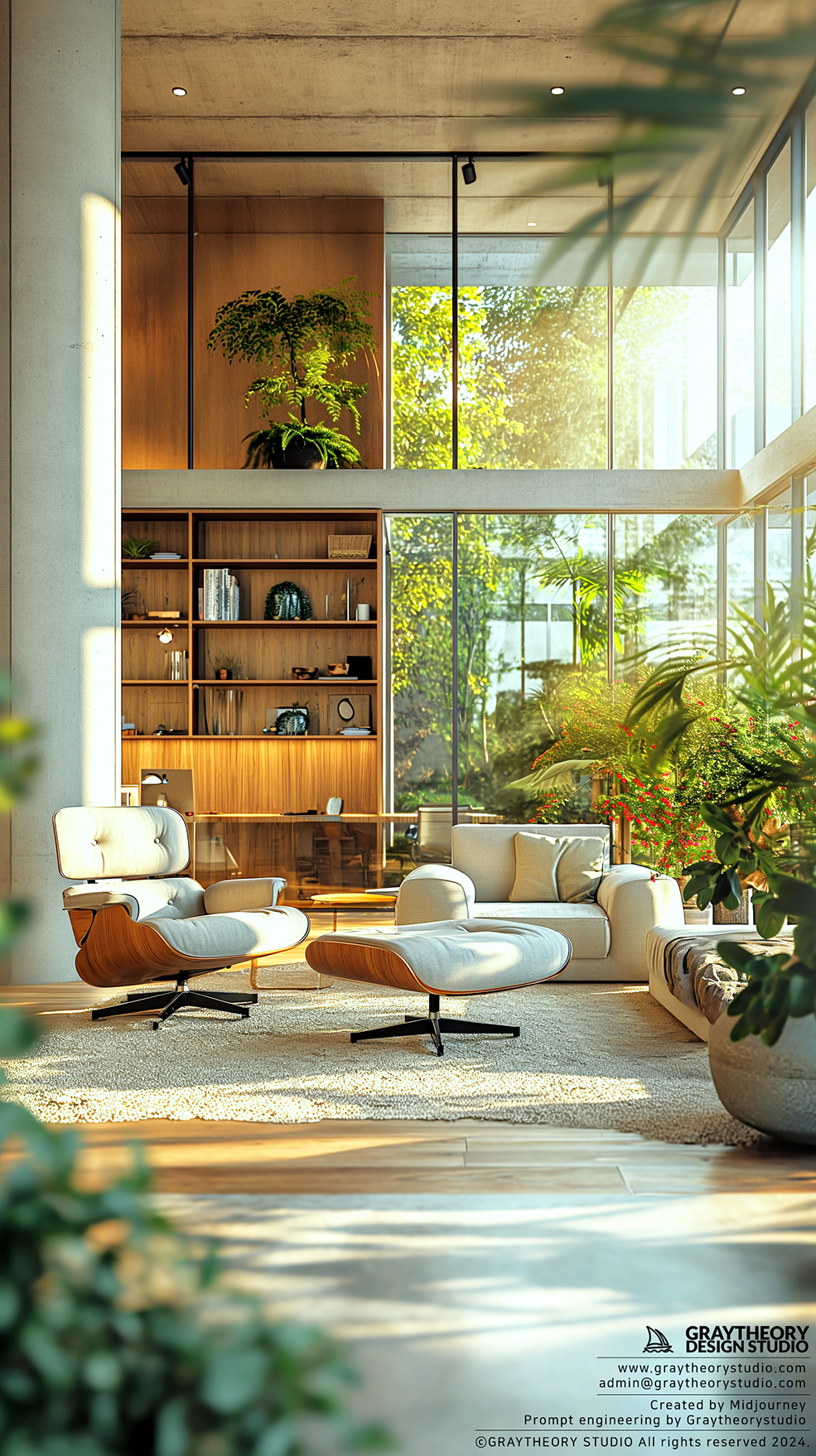 AI generated: Reception lounge area interior design (Midjourney - Interior Design)
