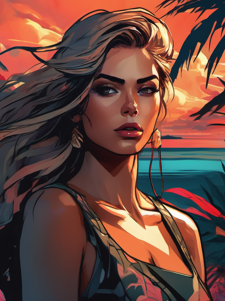 Stable Diffusion prompt: a portrait of a narcissistic girl in a paradise, e... - Stable Diffusion