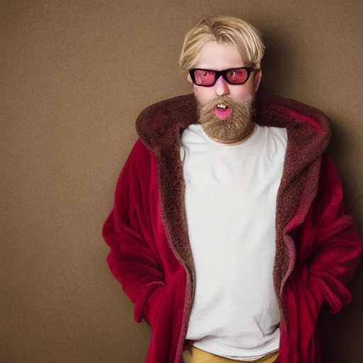 Stable Diffusion prompt: A blond man with a neat beard, b...