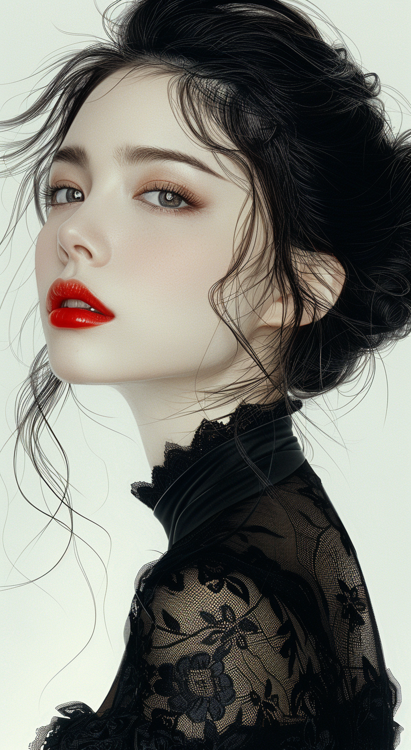 Midjourney prompt: Chinese ink style portrait of Chinese photographer... - Midjourney