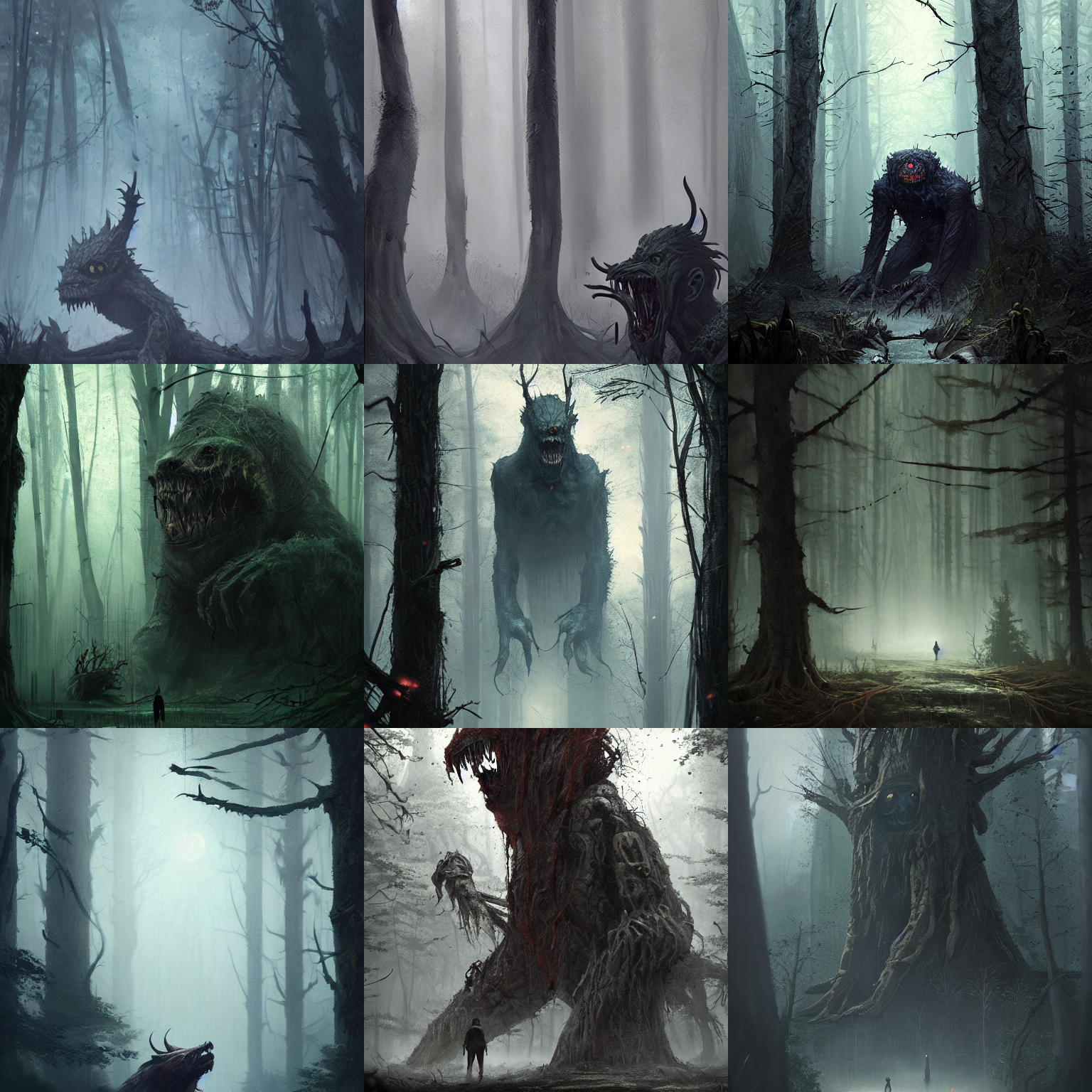 Stable Diffusion prompt: a monster lurking in the shadows...