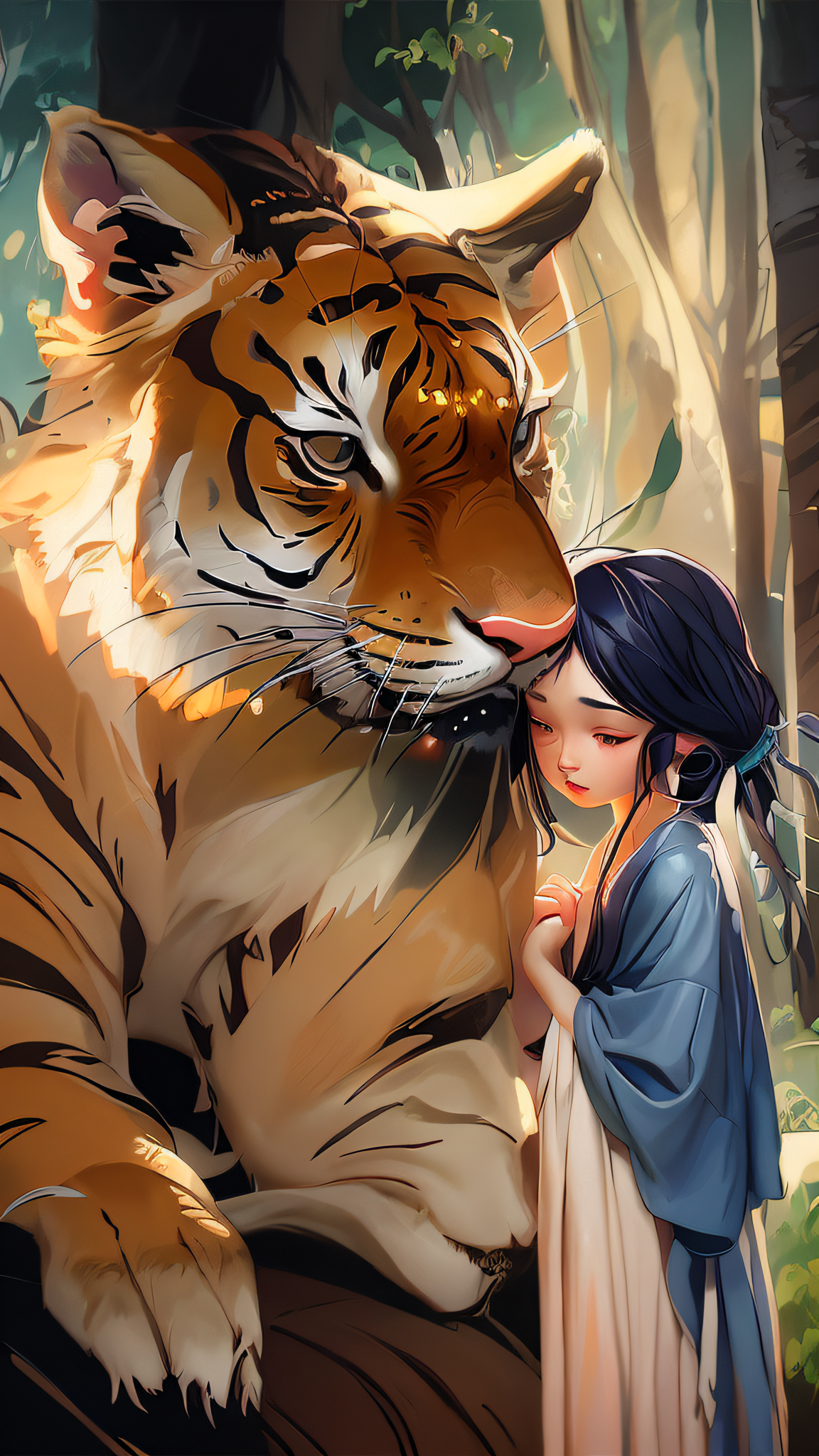 NeverEnding Dream (NED) prompt: there is a statue of a woman and a tiger in front ... - NeverEnding Dream (NED)