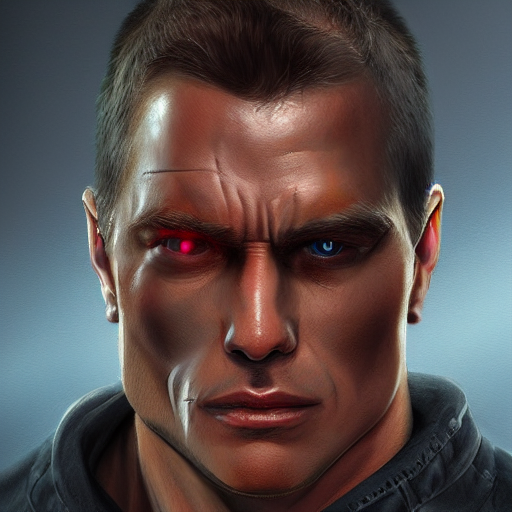 Terminator Sublimination Stable Diffusion prompt: portrait of a terminator, rev 9 ...