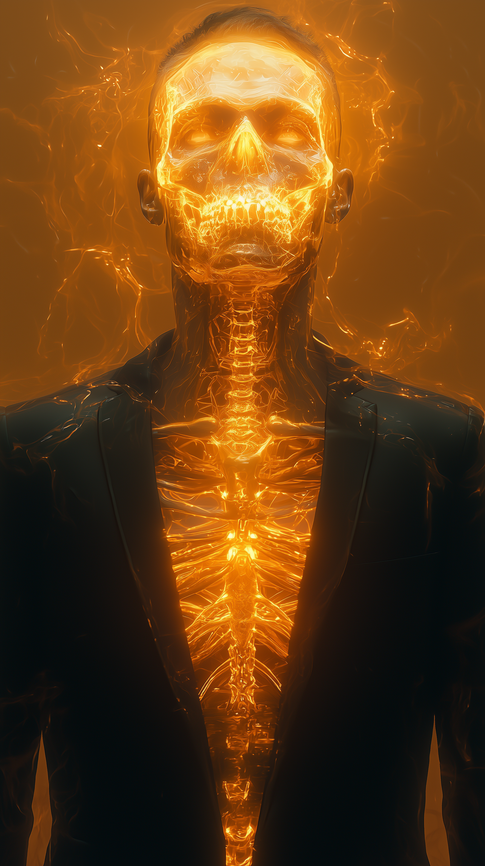 AI generated: Midjourney prompt: surrealism, front portrait of a man, upper body, t... (Midjourney - Portraits)