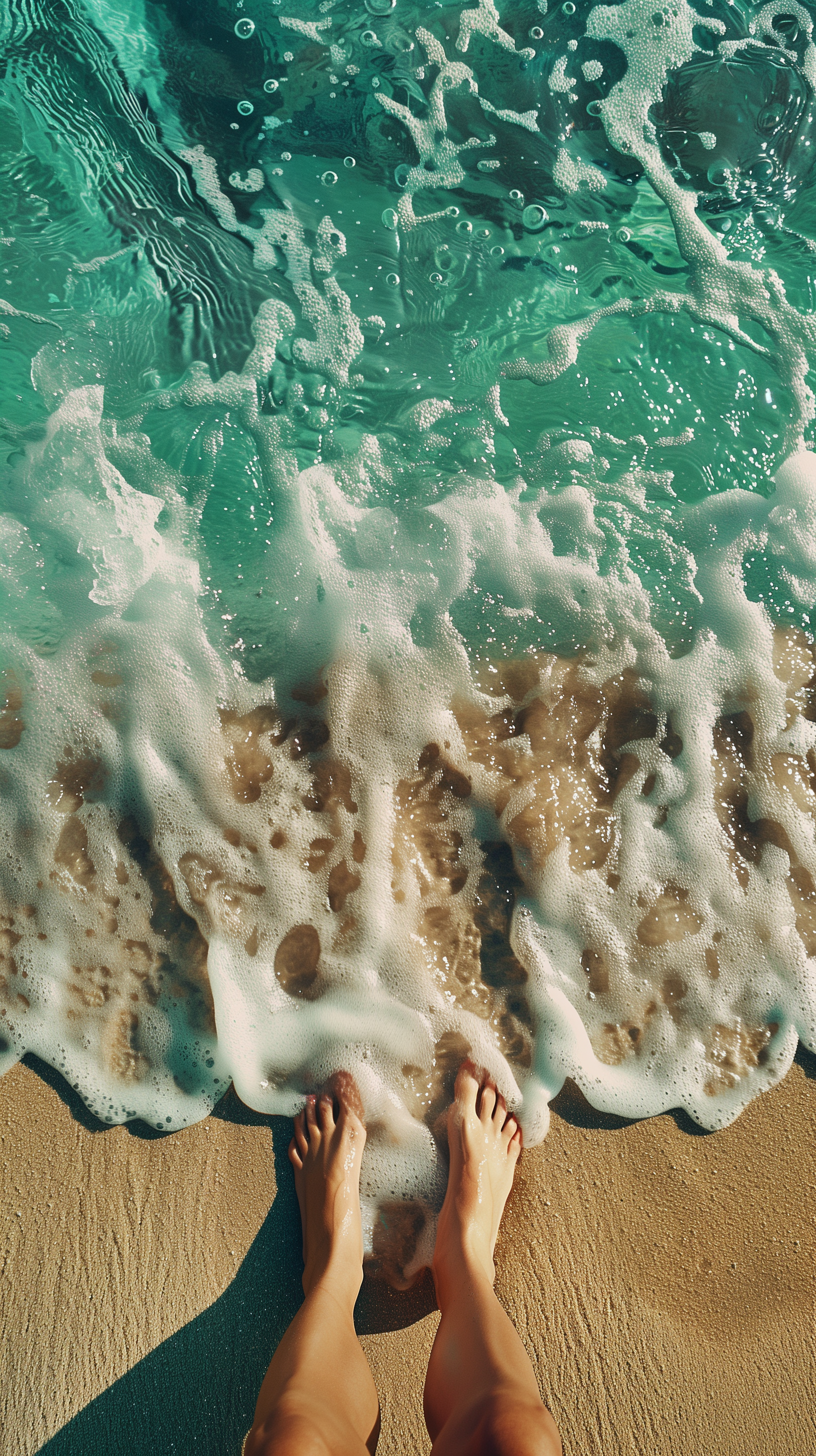 صورة مولدة بالذكاء الاصطناعي: Midjourney prompt: photography, woman stands on a sandy beach, lookin... (نموذج Midjourney - تصوير فوتوغرافي)