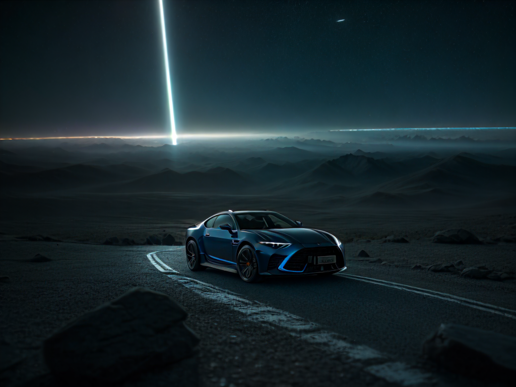 Stable Diffusion prompt: photo of a car, weightless state...