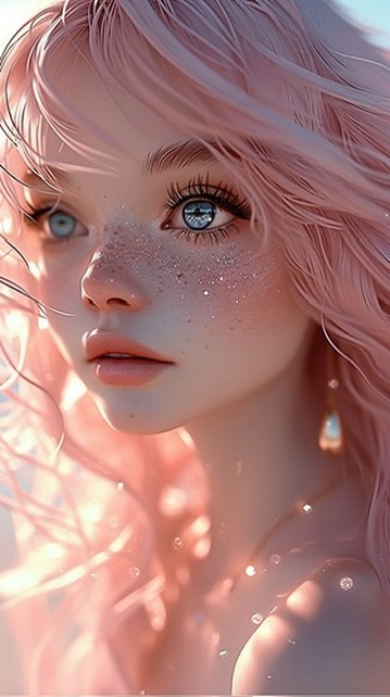 Midjourney prompt: digital girl illustration by krestian storgin art,... - Midjourney