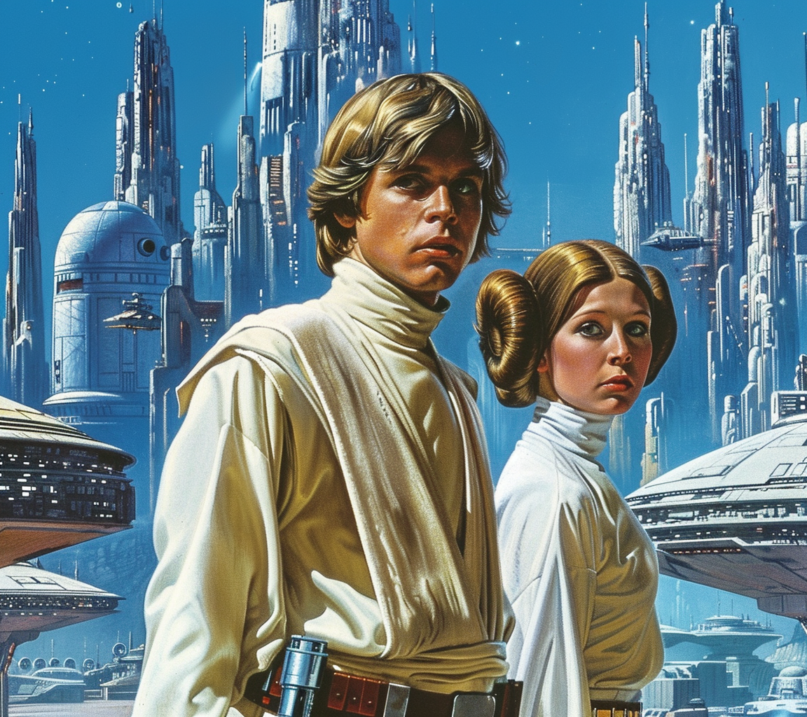 AI generated: Midjourney prompt: 70s dark fantasy book cover art of Princess Leia a... (Midjourney - Character Design)