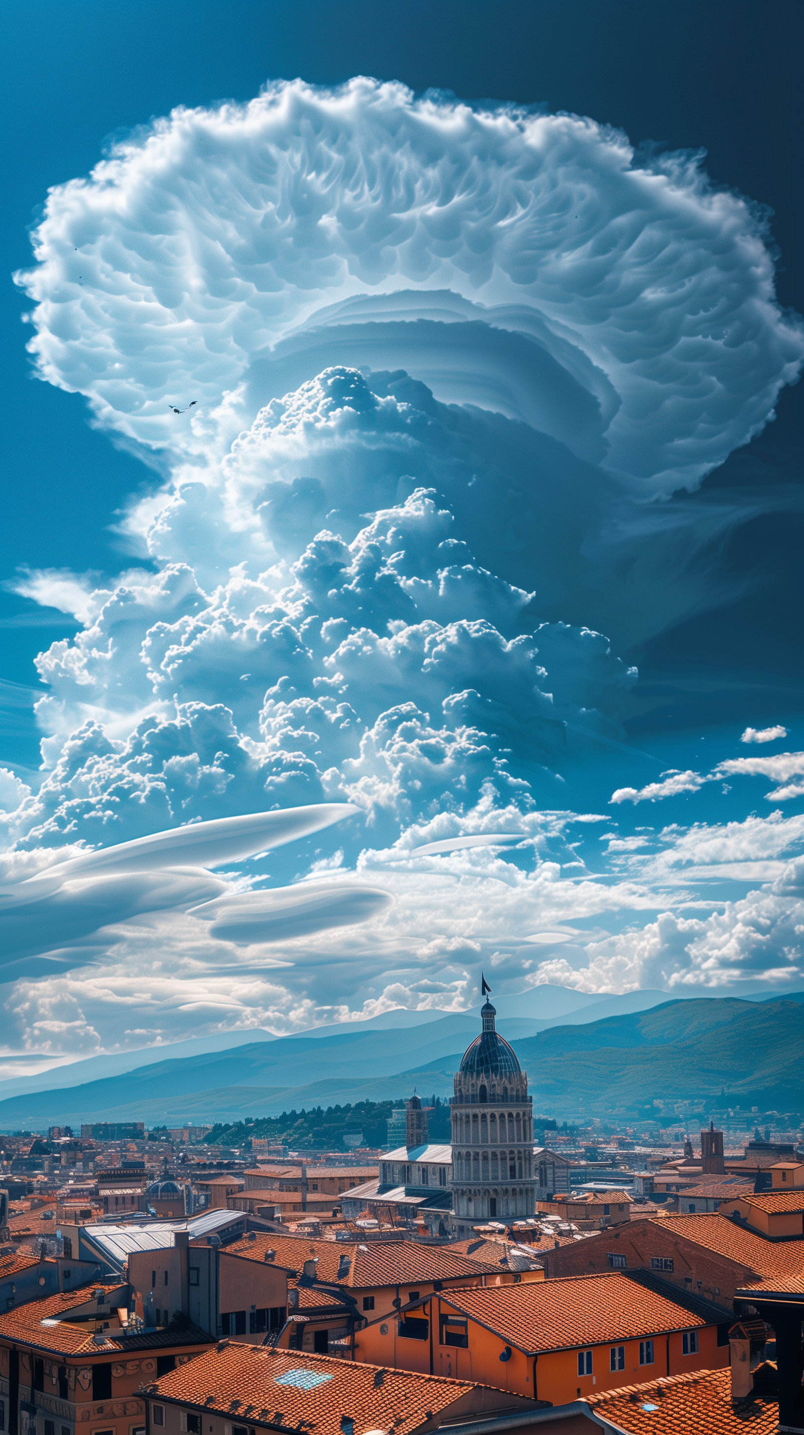 AI generated: Midjourney prompt: A photo of an alien cloud shaped like the roof and... (Midjourney - Photography)