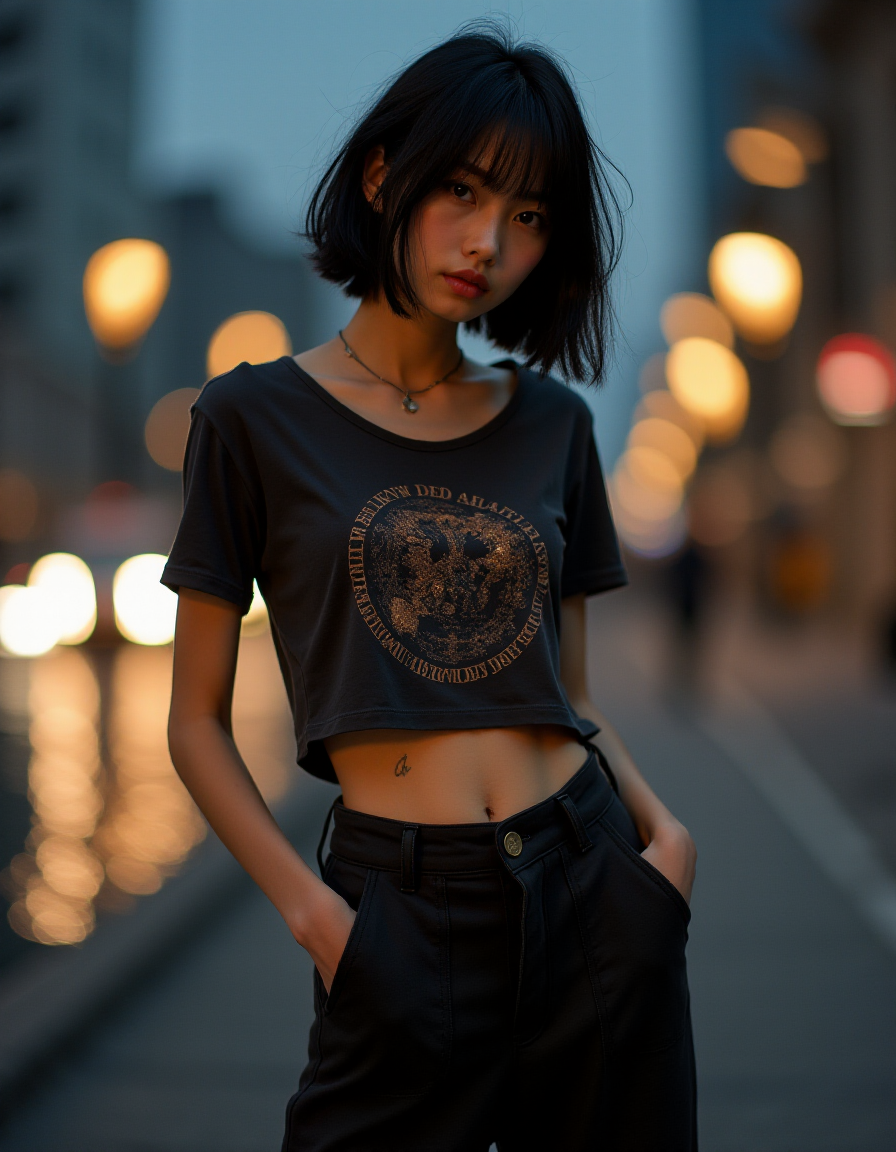 FLUX prompt: High fashion half body photo of a 25 year old asia... - FLUX