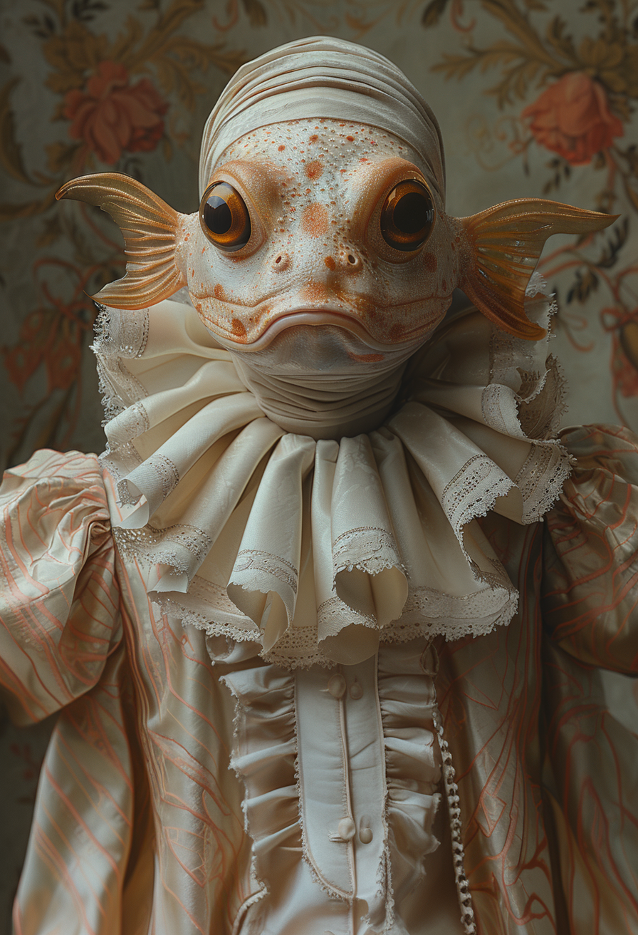 AI generated: Woman puffer fish (Midjourney - Portraits)