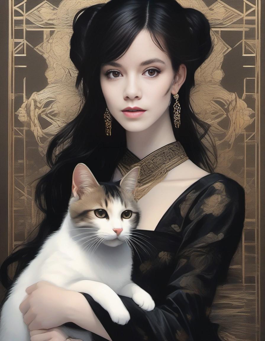 Stable Diffusion prompt: a girl with unforgiving eyes and a cat in her arms... - Stable Diffusion