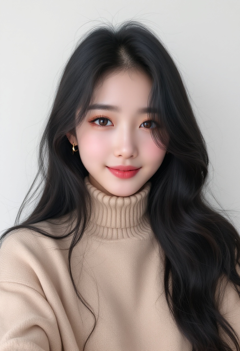 FLUX prompt: Instagram selfie of a korean girl with long, gloss... - FLUX