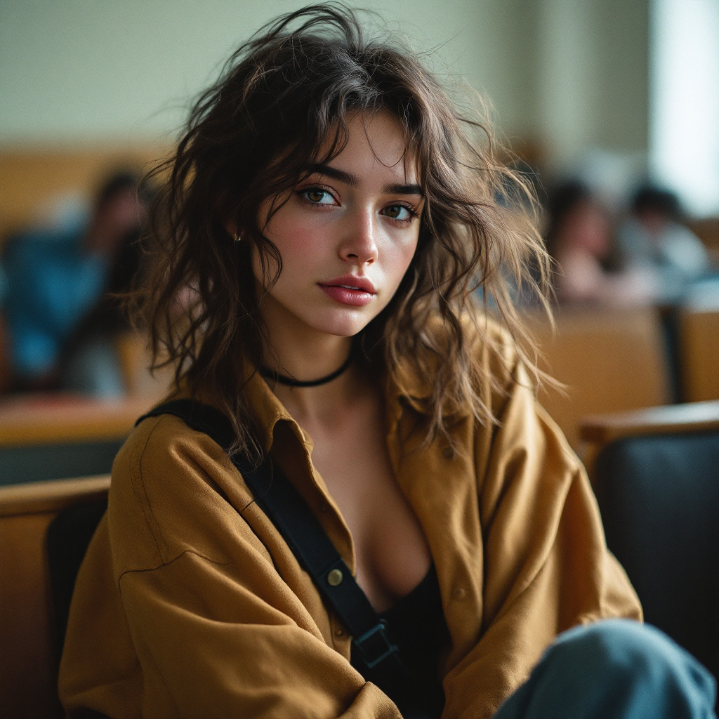 FLUX prompt: gorgeous female,a beautiful college girl, mixed g... - FLUX