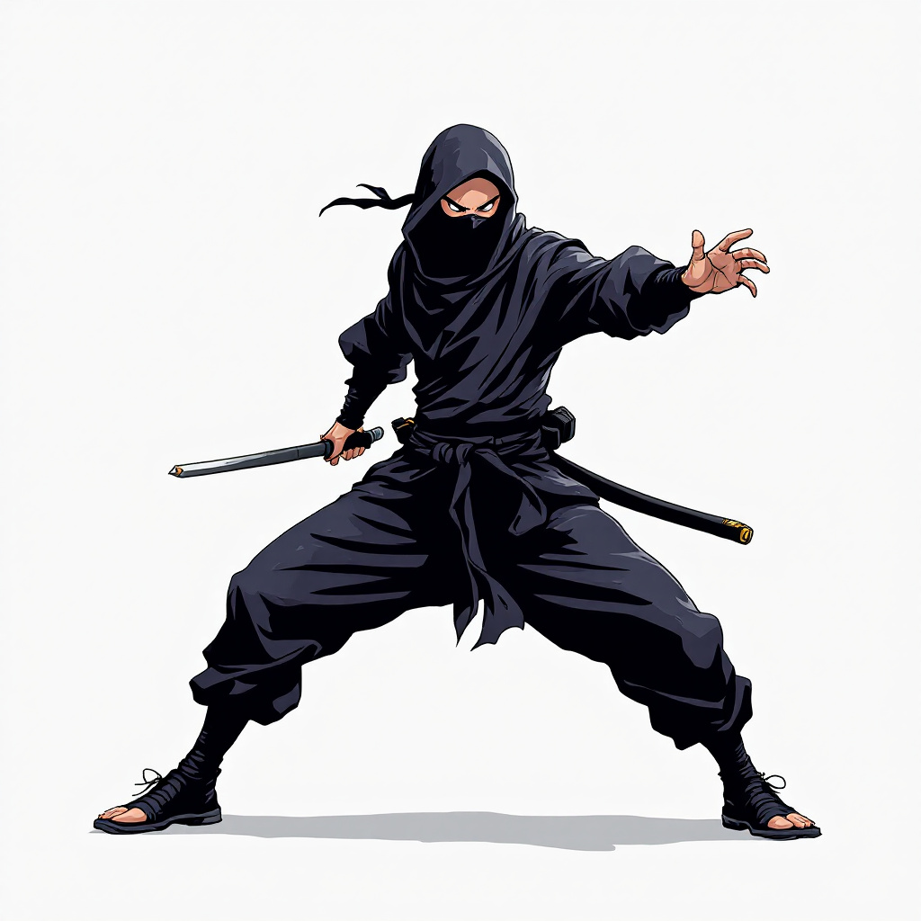 FLUX prompt: A ninja, in the style of Takeshi Murata --ar 1:2 -... - FLUX