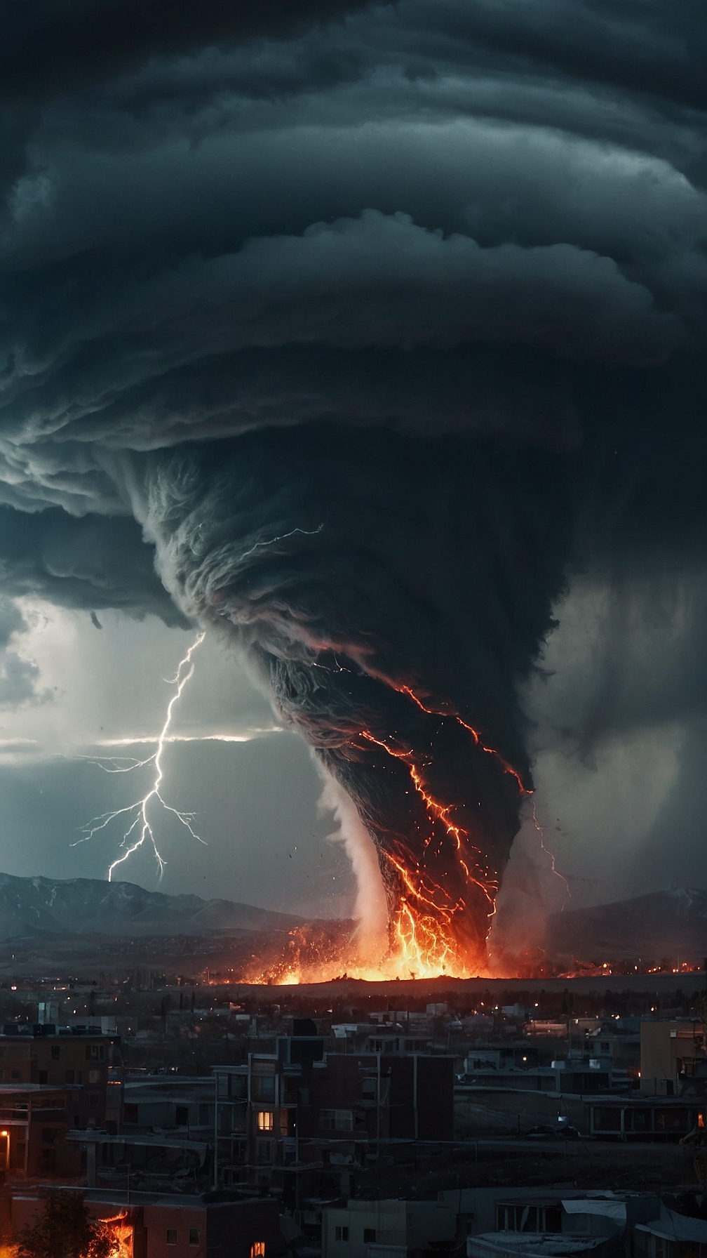 AI generated: Flame Engulfed Tornado (Stable Diffusion - Photography)