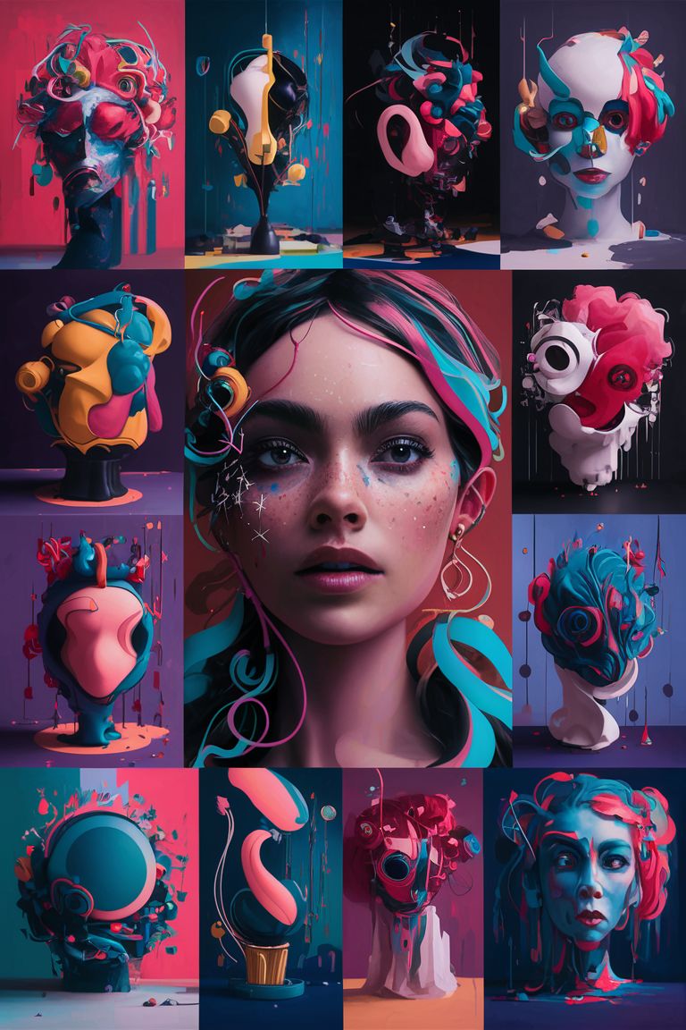 AI generated: DALL·E prompt: A captivating collection of abstract paintings tha... (DALL·E - 3d Renders)