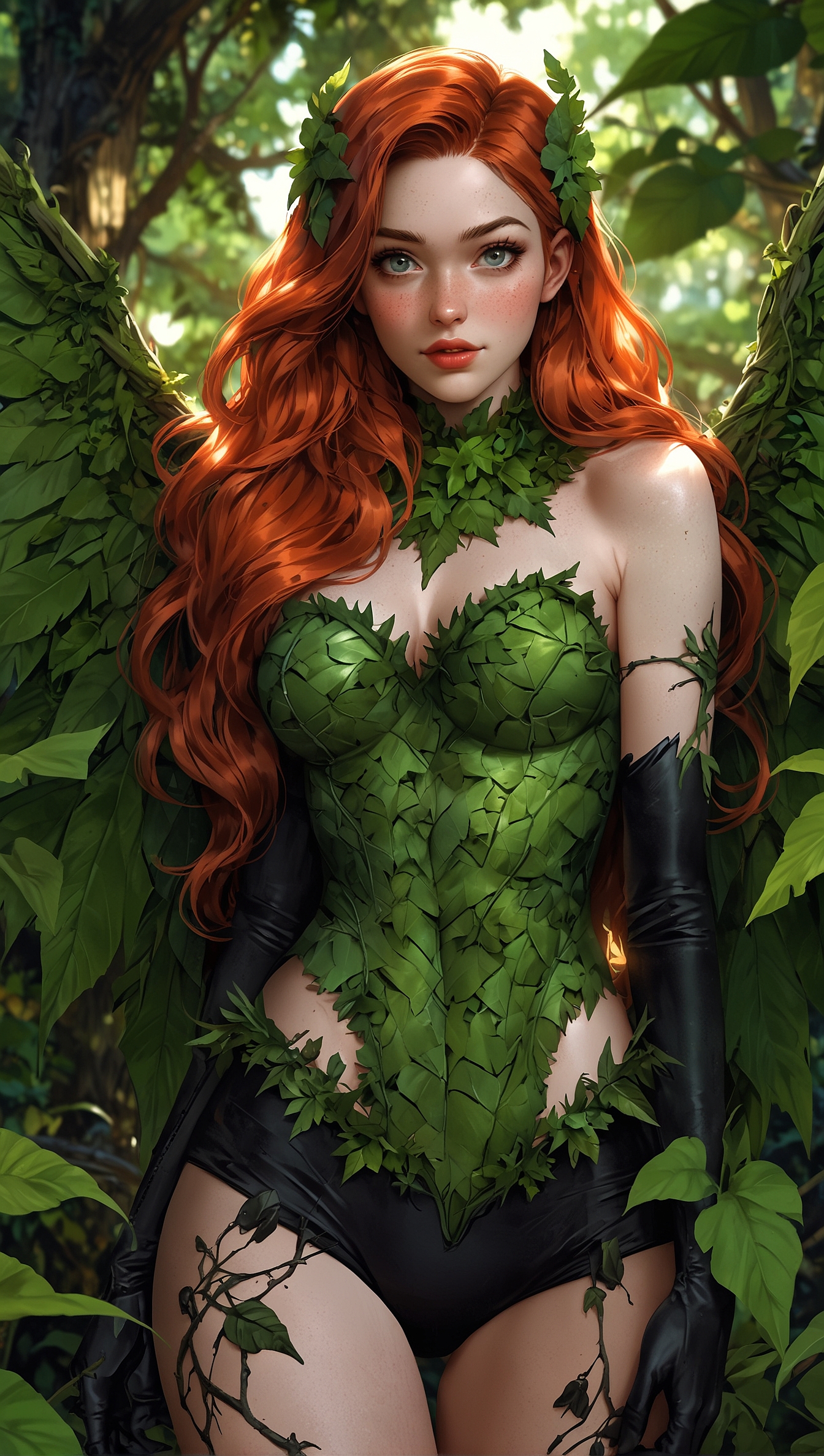 AI generated: Poison ivy Leaf Wing Concept (Stable Diffusion - Anime)