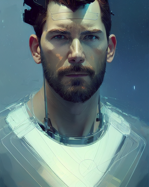 Stable Diffusion prompt: a handsome man, sci - fi, mechan...