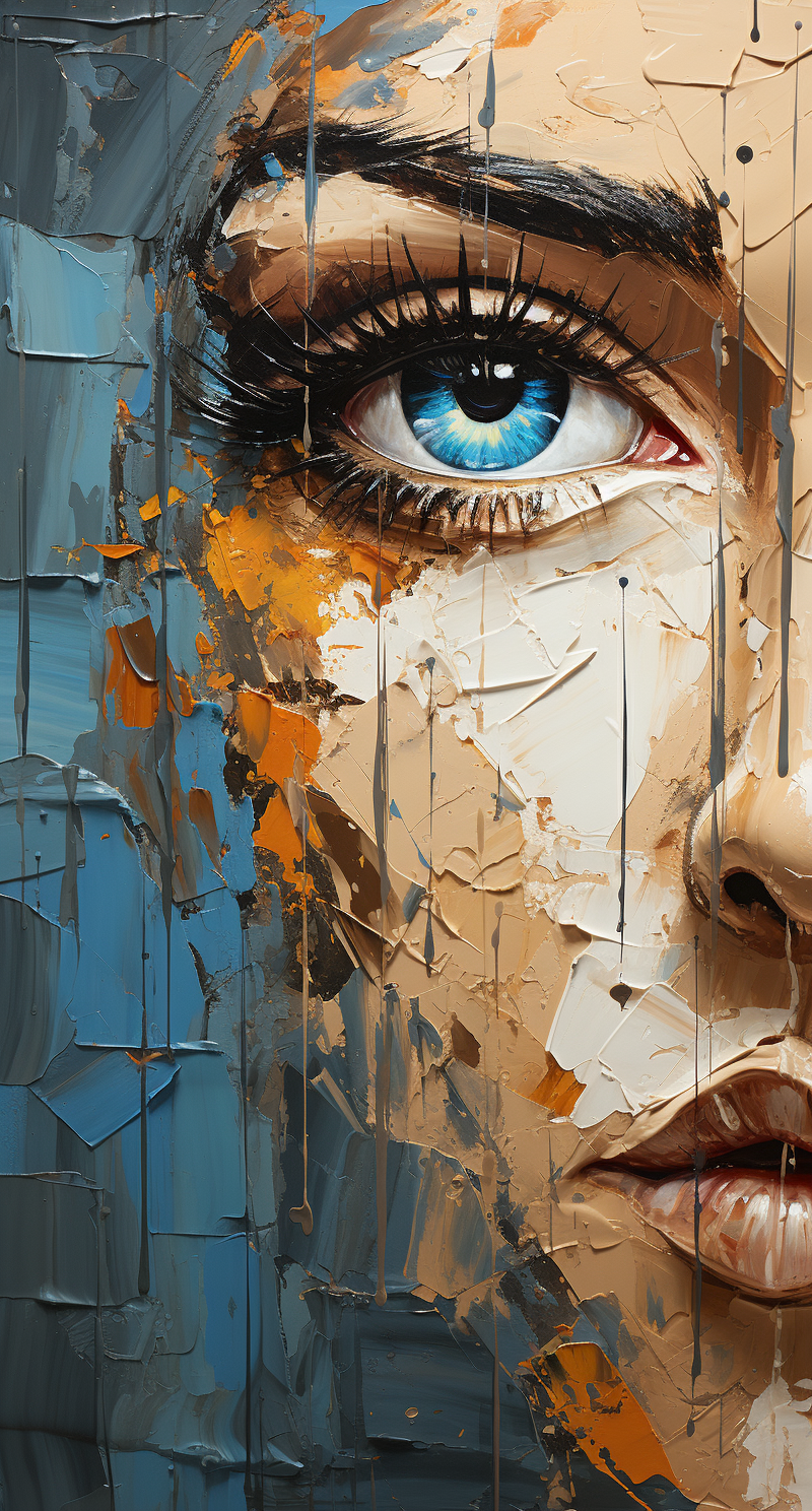 Midjourney prompt: abstract art painting of an eye, in the style of p... - Midjourney