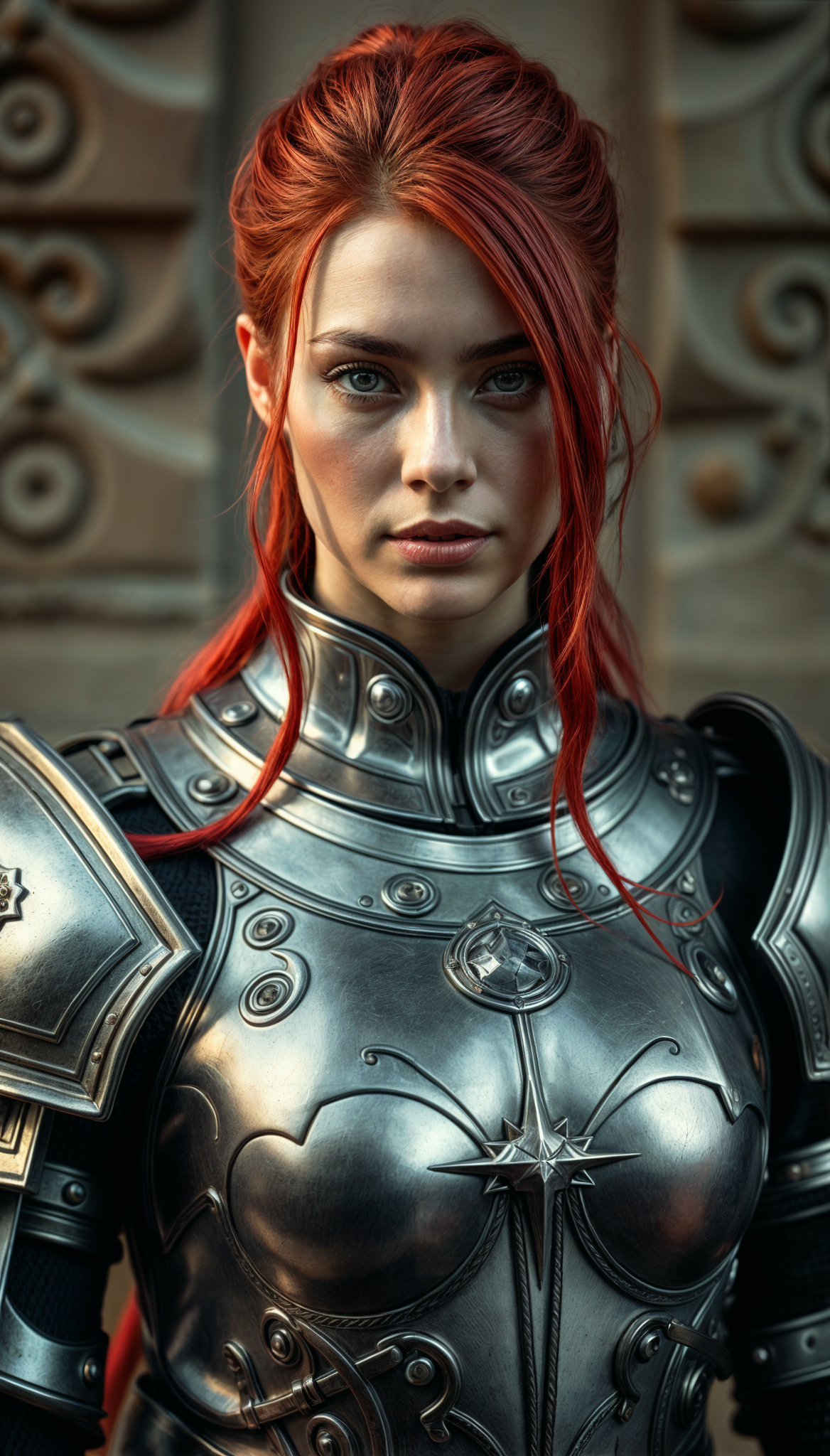 صورة مولدة بالذكاء الاصطناعي: FLUX prompt: photo-realistic portrait of a female in silver med... (نموذج FLUX - صور شخصية)