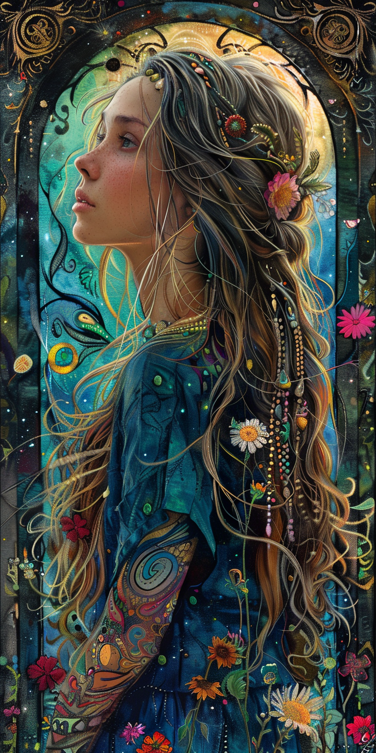 AI generated: Midjourney prompt: Lemurian woman, mythological setting, stunning, in... (Midjourney - Portraits)