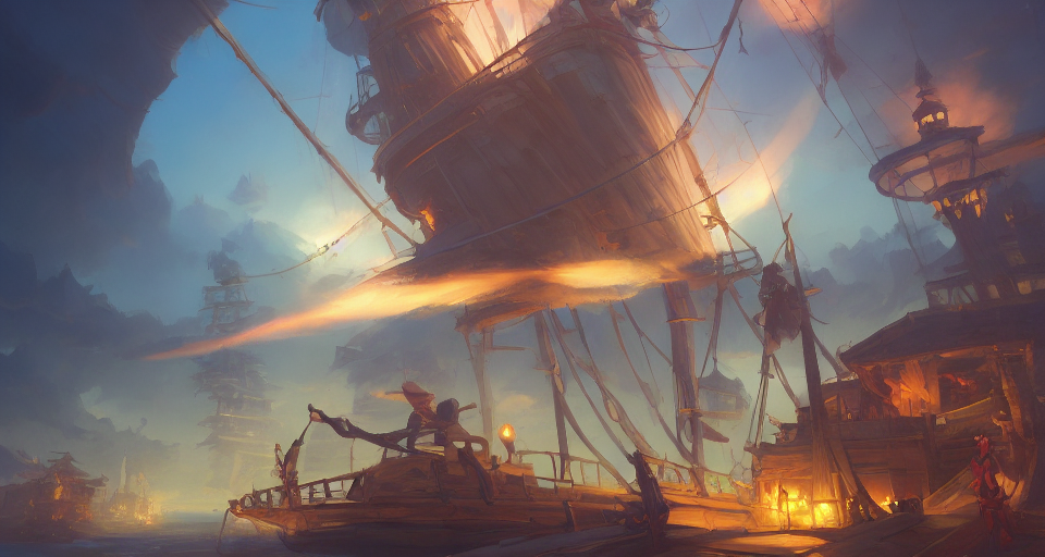 Stable Diffusion prompt: cannon of a pirate ship firing,
