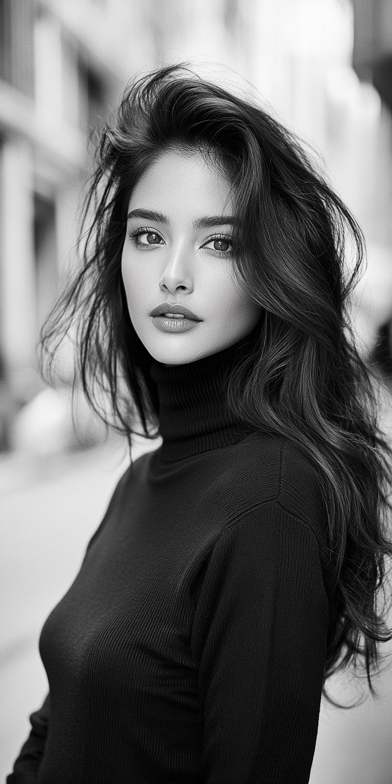 Midjourney prompt: A portrait of a beautiful woman in her thirties, s... - Midjourney