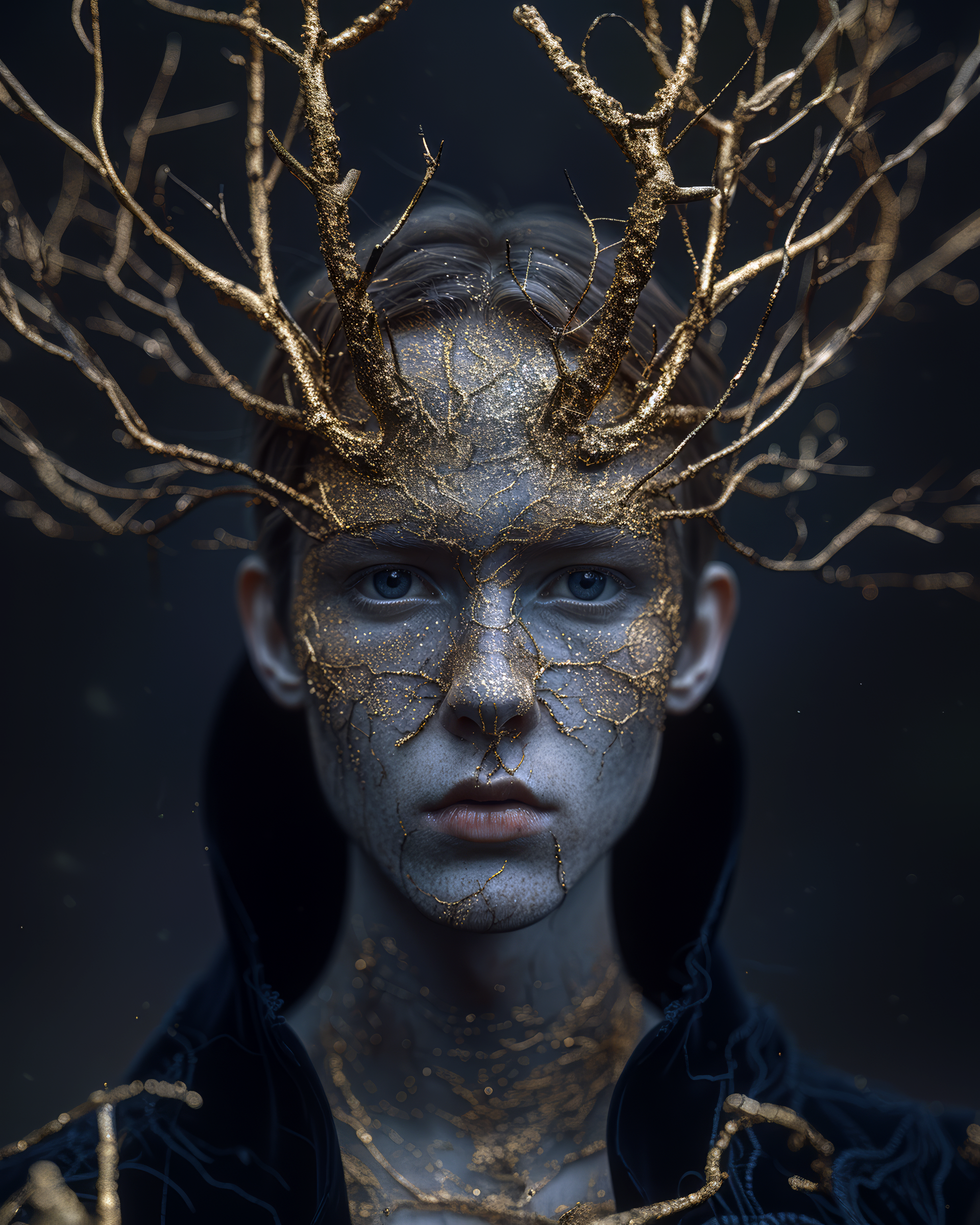 AI generated: Filigram horns (Midjourney - Portraits)