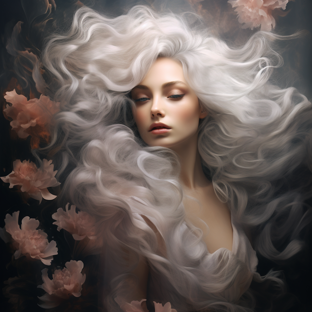 AI generated: Midjourney prompt: A portrait of a woman floating in a dark void, eye... (Midjourney - Portraits)