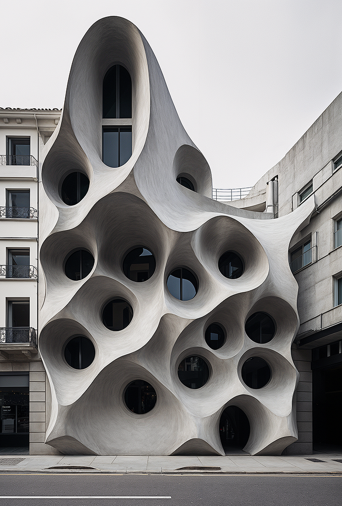 monolithic concrete architecture travertine minimal facade